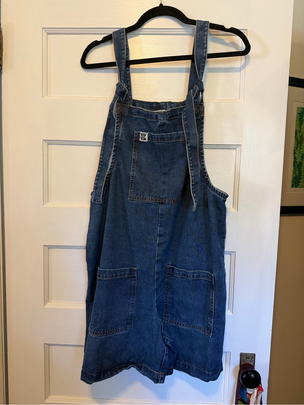 Lucy & Yak Original Shorts - Cotton Dungaree Shorts in Mid Wash Blue